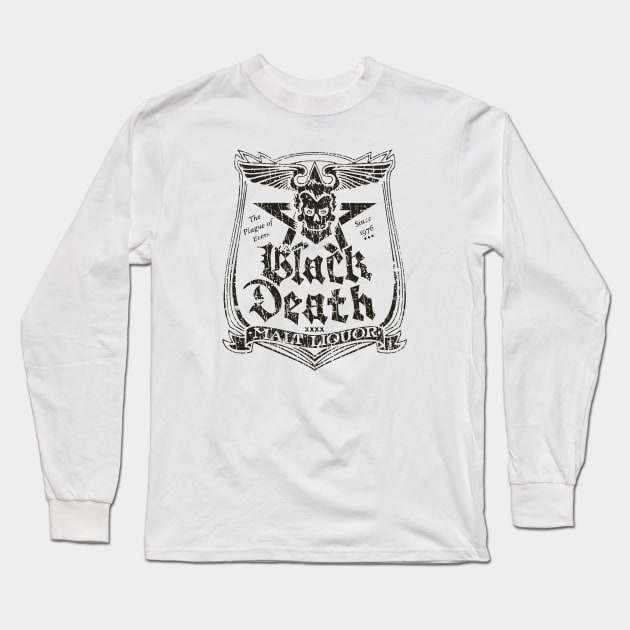 Black Death Malt Liquor 70s Black - VINTAGE RETRO STYLE Long Sleeve T-Shirt by lekhartimah